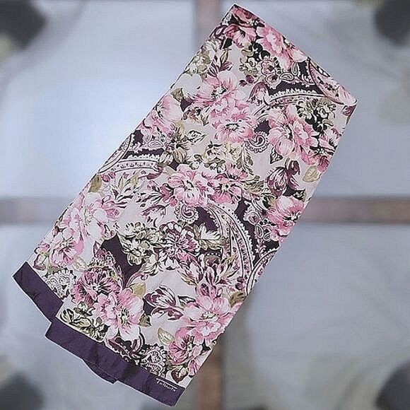Vtg Talbots silk blush floral print scarf - Picture 2 of 8